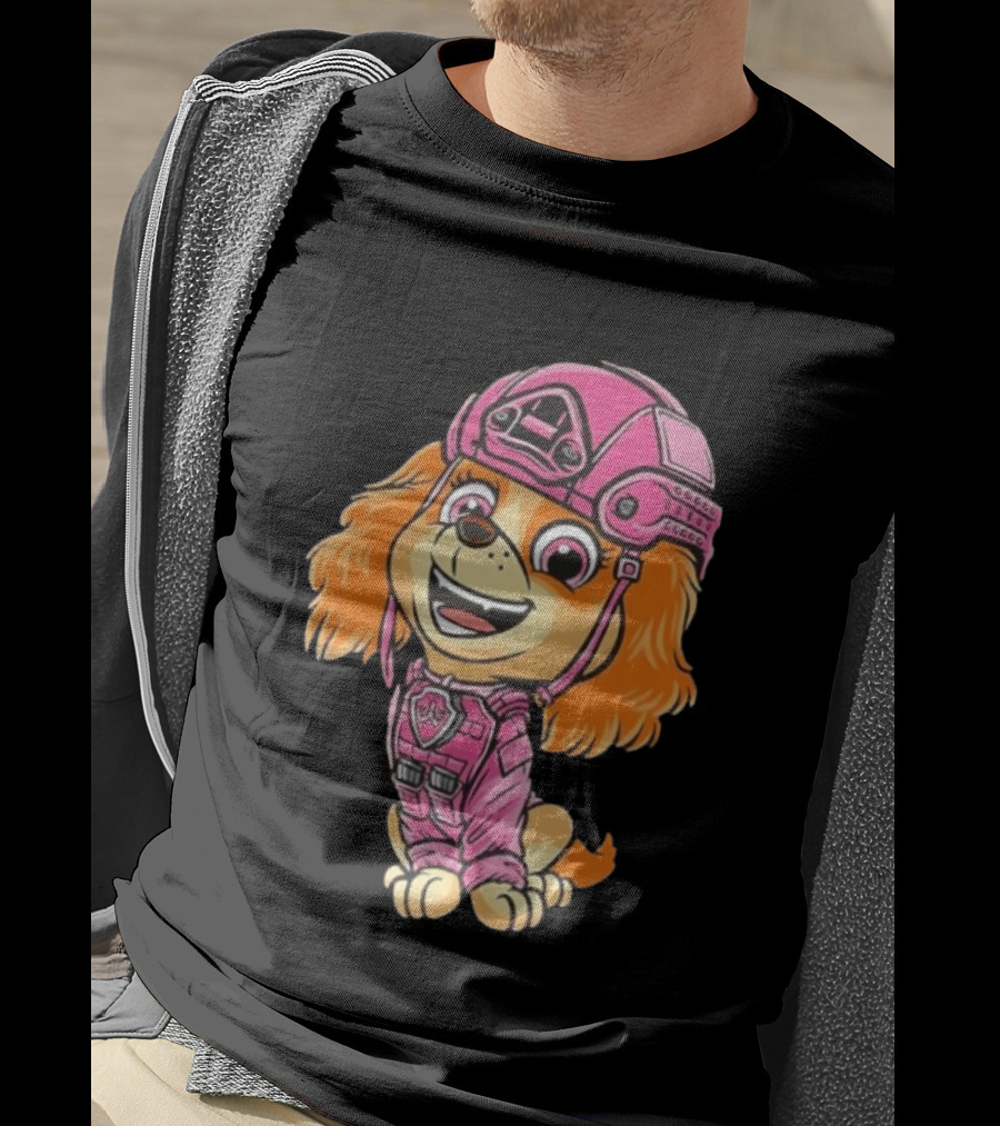 Paw Patrol Skye Air Rescue Pup In Pink Helmet And Suit T-Shirt