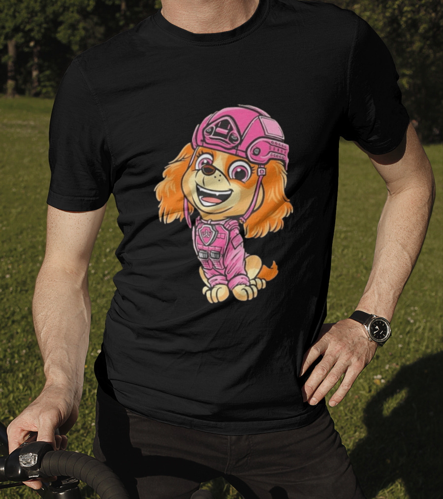 Paw Patrol Skye Air Rescue Pup In Pink Helmet And Suit T-Shirt