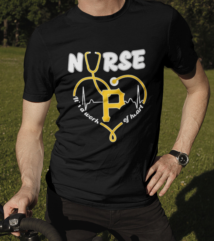 Pittsburgh Pirates Nurse Stethoscope It's A Work Of Heart T-Shirt
