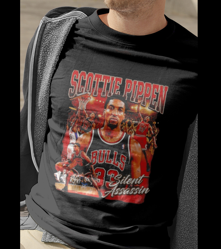 Scottie Pippen Chicago Bulls 33 Silent Assassin NBA T-Shirt