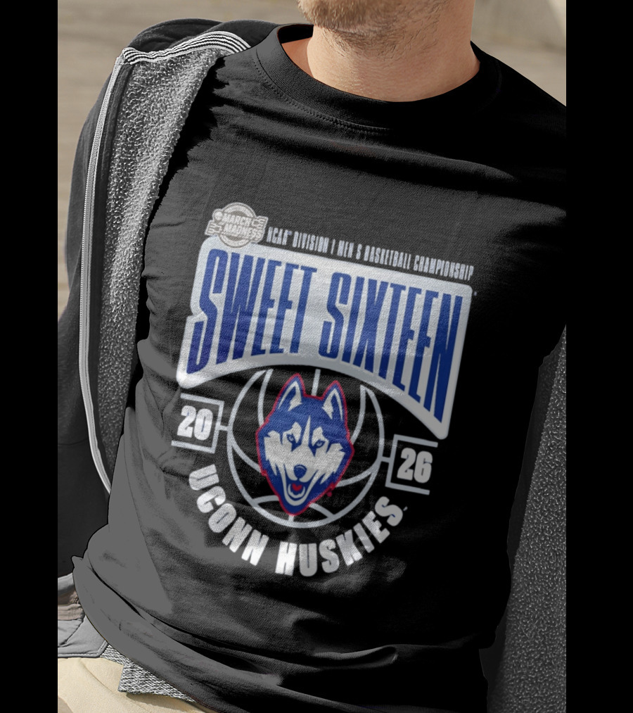 UConn Huskies 2026 NCAA Division I Men's Basketball Championship March Madness Sweet Sixteen T-Shirt