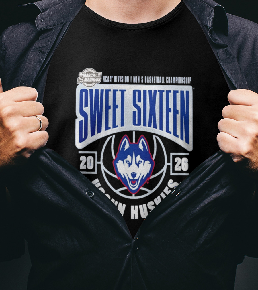 UConn Huskies 2026 NCAA Division I Men's Basketball Championship March Madness Sweet Sixteen T-Shirt