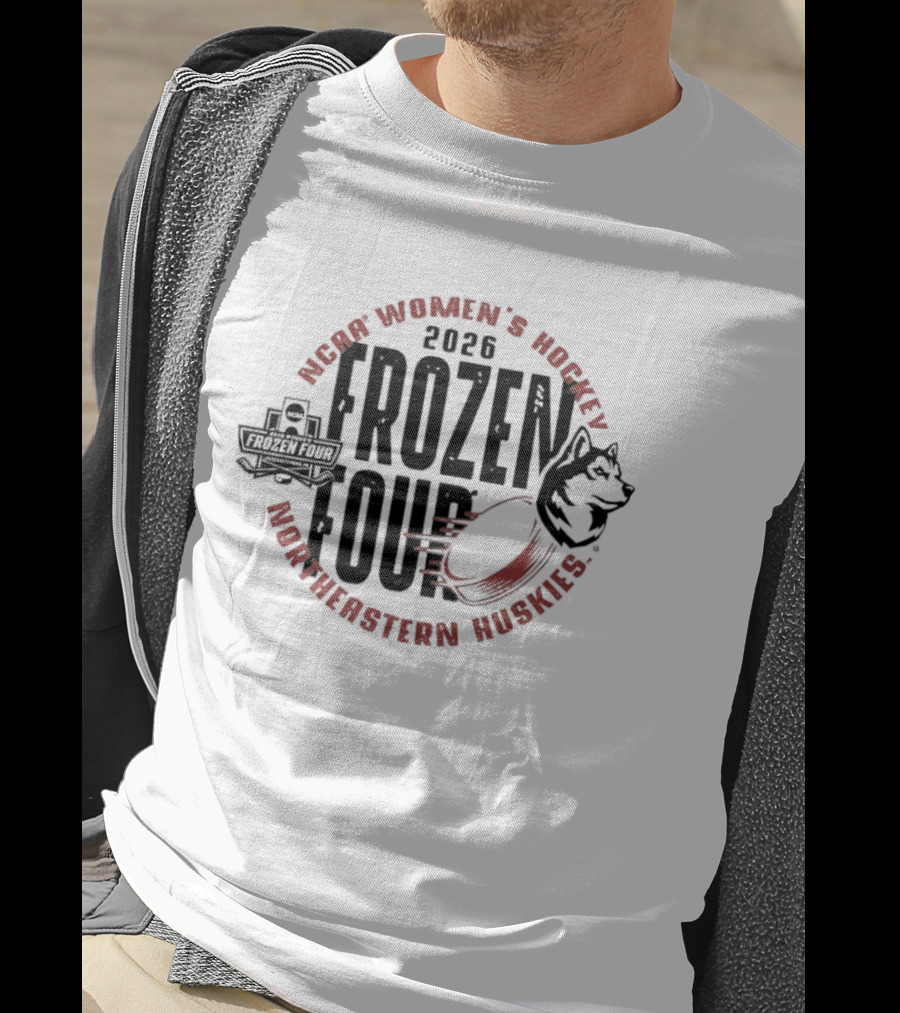 Northeastern Huskies Women's Hockey 2026 Frozen Four Tournament T-Shirt