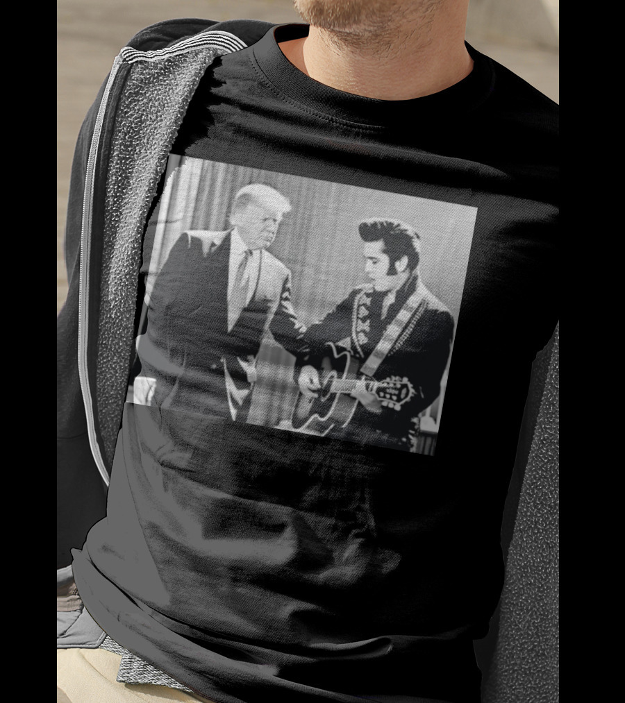 Donald Trump Elvis 2026 Collaboration With Guitar Performance T-Shirt