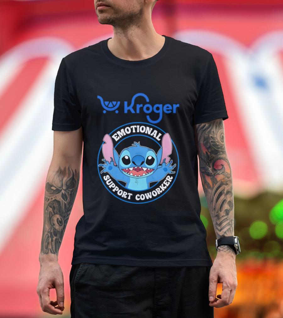 Kroger Emotional Support Coworker Stitch T-Shirt