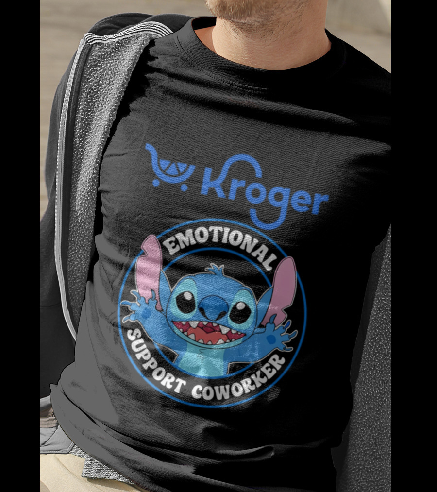 Kroger Emotional Support Coworker Stitch T-Shirt