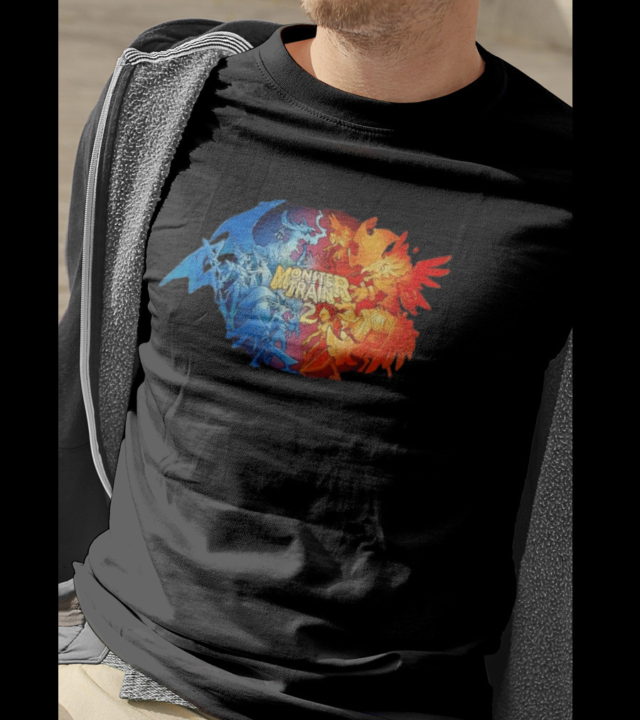 Monster Train 2 Blue Dragon Vs Red Phoenix Battle T-Shirt