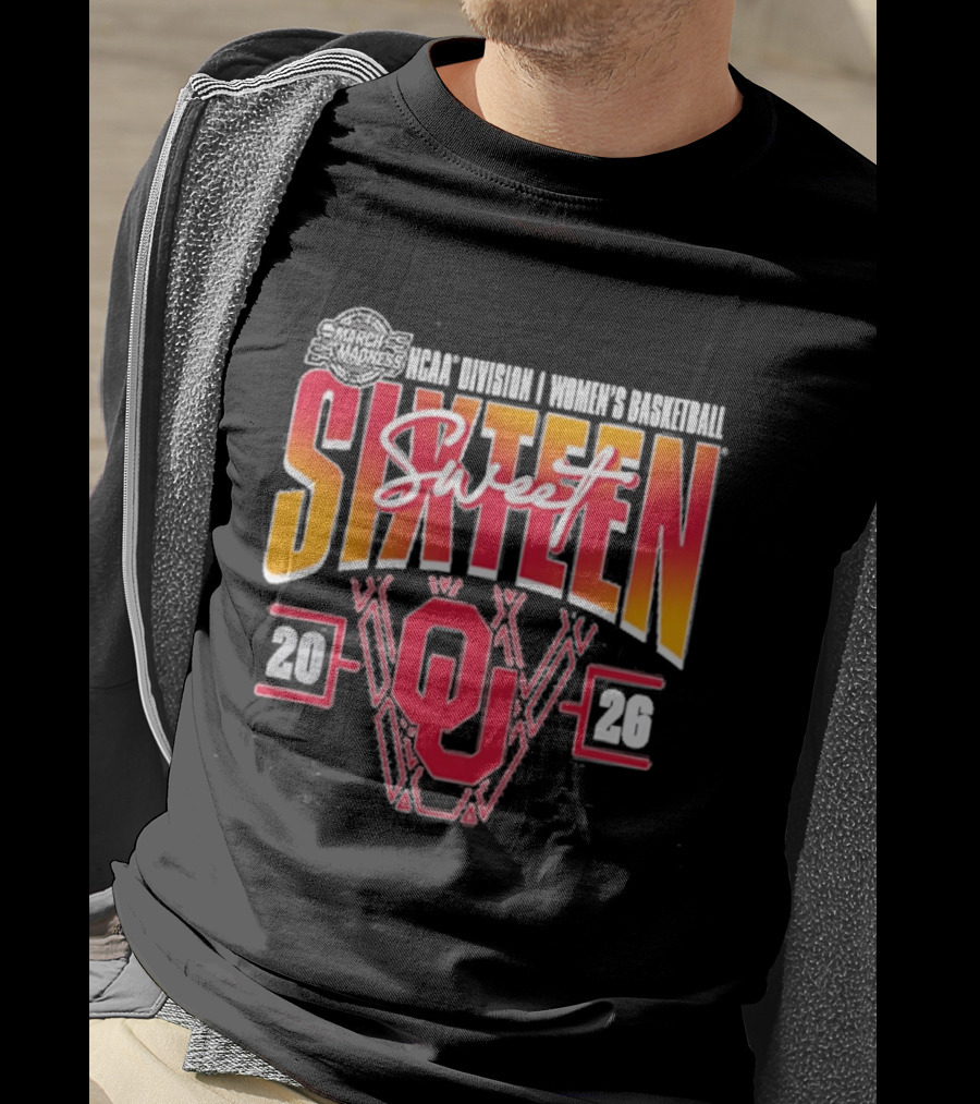 NCAA Oklahoma Sooners Women's Basketball 2026 March Madness Sweet Sixteen T-Shirt