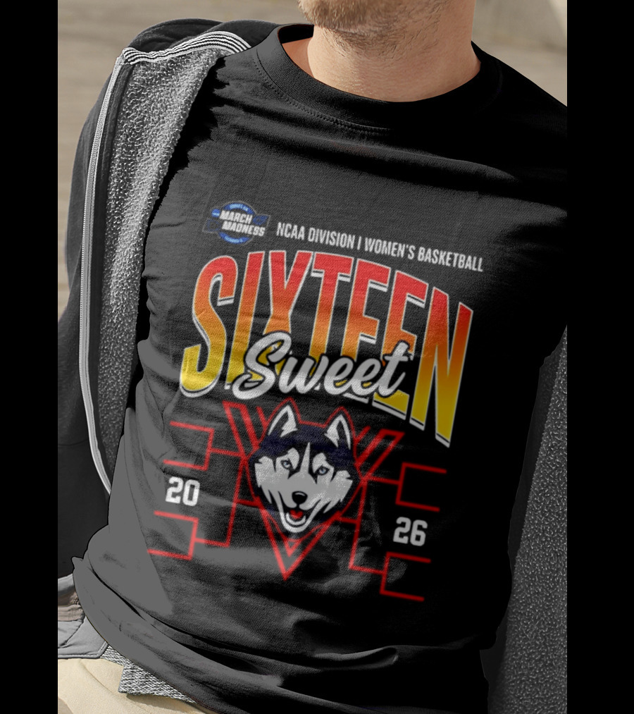 NCAA Division I Women's Basketball UConn Huskies 2026 Sweet Sixteen March Madness Tournament T-Shirt