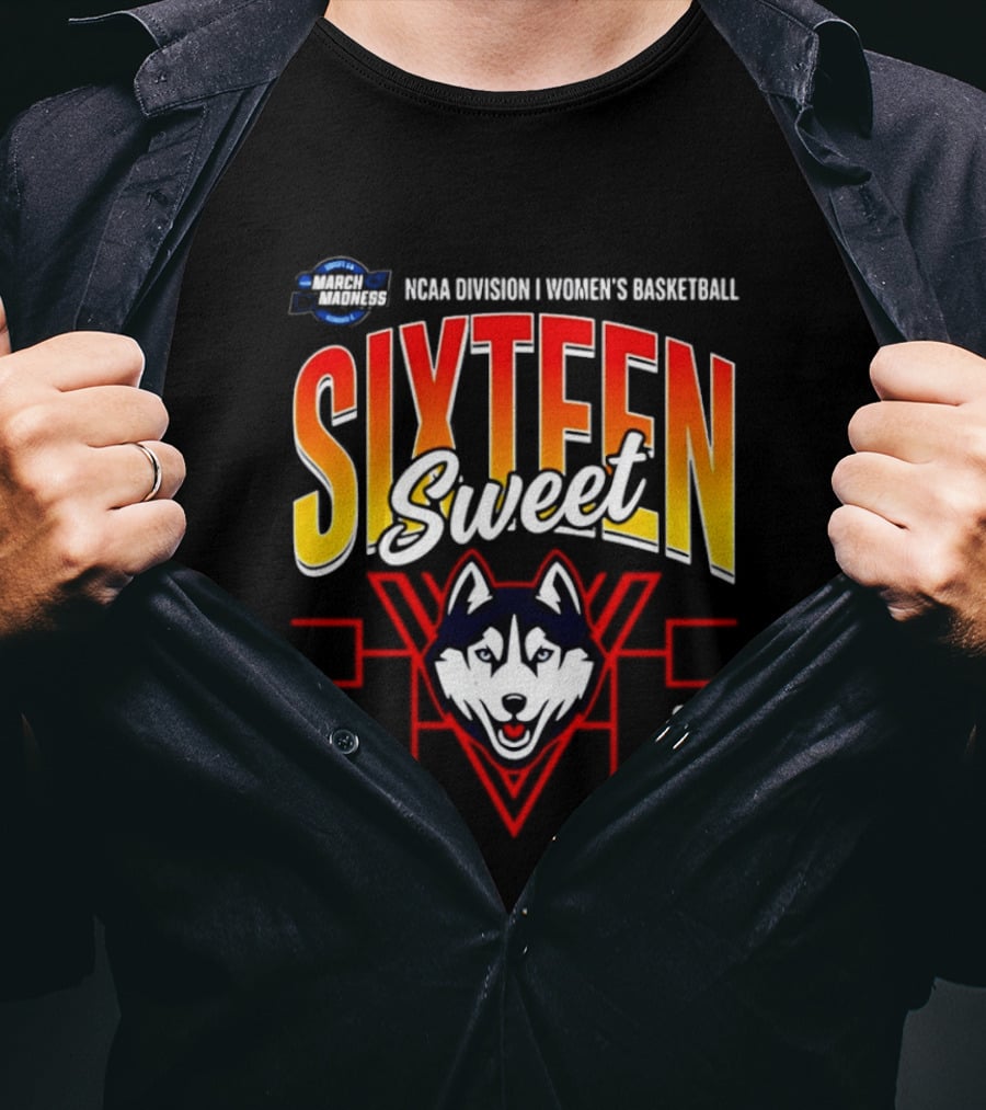 NCAA Division I Women's Basketball UConn Huskies 2026 Sweet Sixteen March Madness Tournament T-Shirt