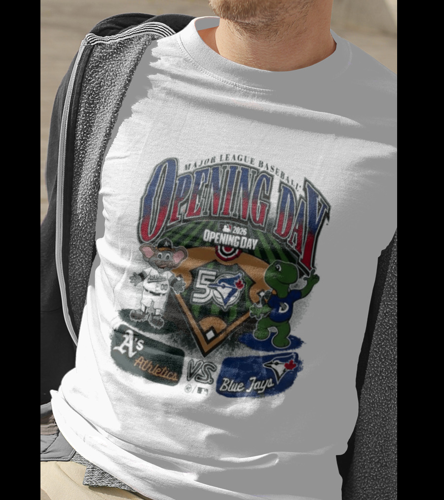 Major League Baseball Opening Day Athletics Vs Blue Jays 1992 T-Shirt