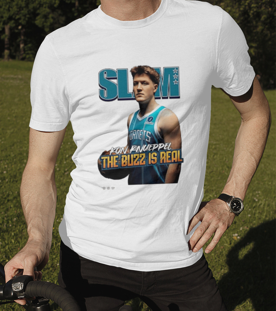 SLAM Kon Knueppel The Buzz Is Real Hornets Basketball T-Shirt