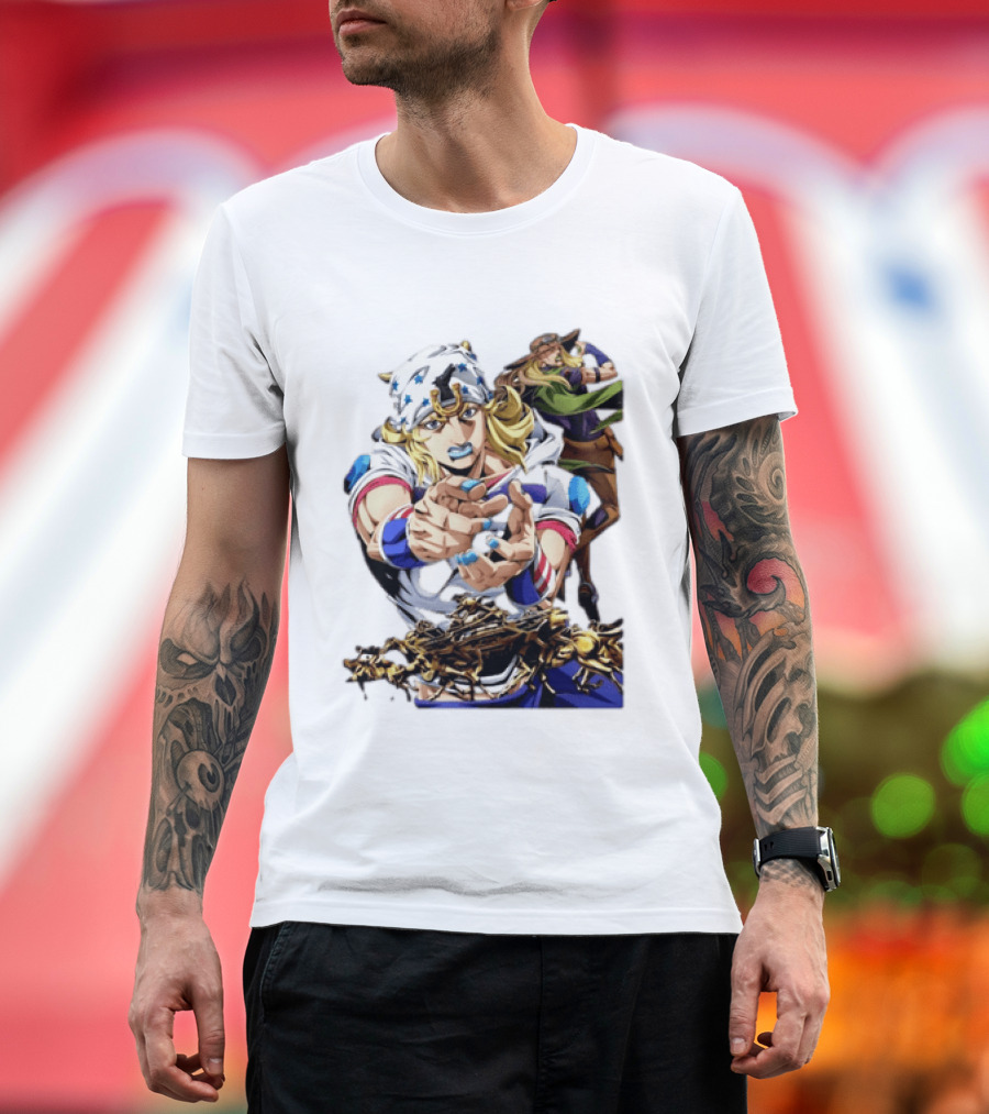 Steel Ball Run JoJo's Bizarre Adventure Gyro Zeppeli And Johnny Joestar Anime Characters T-Shirt