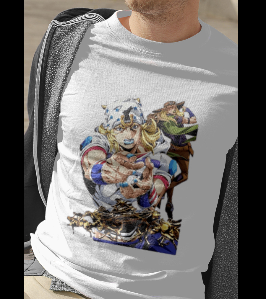 Steel Ball Run JoJo's Bizarre Adventure Gyro Zeppeli And Johnny Joestar Anime Characters T-Shirt