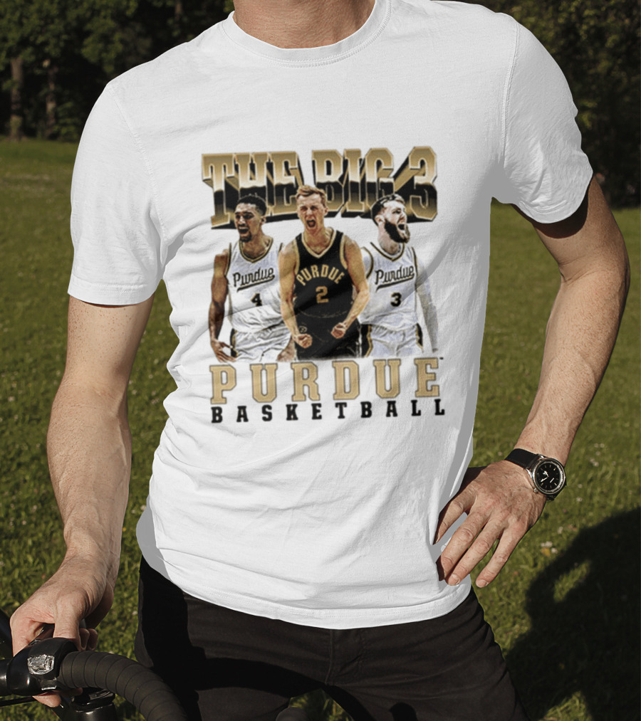 Purdue Basketball The Big 3 Player Collage T-Shirt