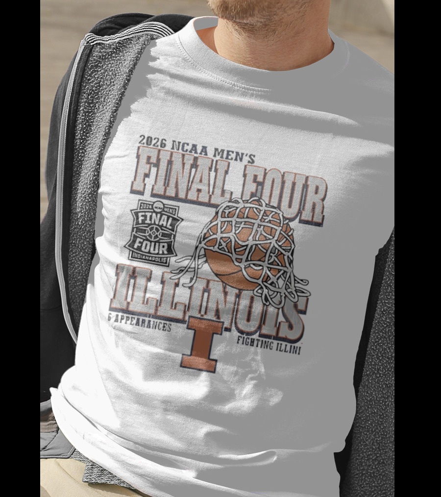 2026 NCAA Men's Final Four Illinois Fighting Illini Basketball 6 Appearances T-Shirt
