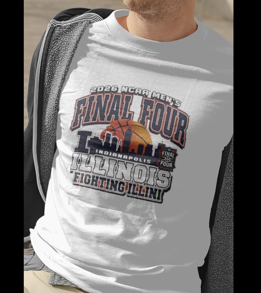 2026 NCAA Men's Final Four Indianapolis Illinois Fighting Illini Basketball T-Shirt