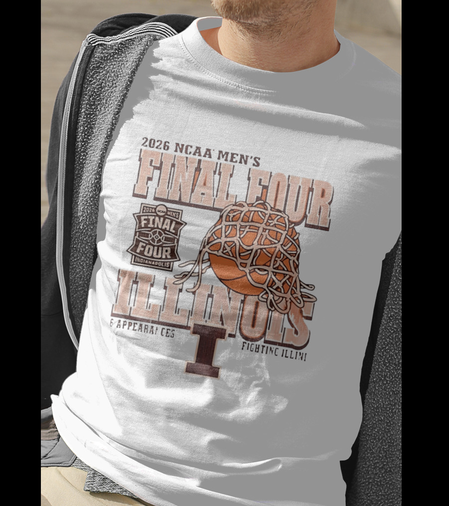 2026 NCAA Men's Final Four Illinois Fighting Illini Basketball 6 Appearances Indianapolis T-Shirt