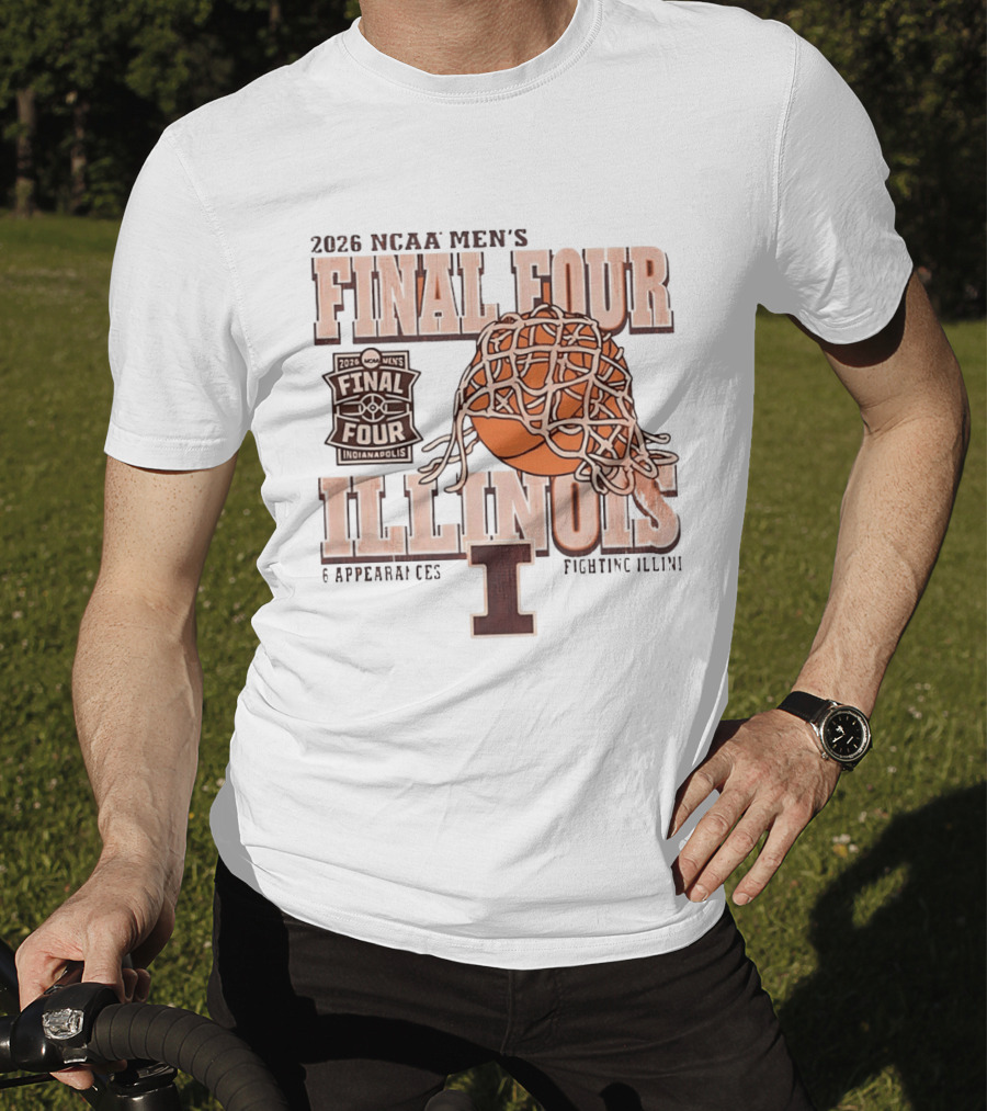 2026 NCAA Men's Final Four Illinois Fighting Illini Basketball 6 Appearances Indianapolis T-Shirt