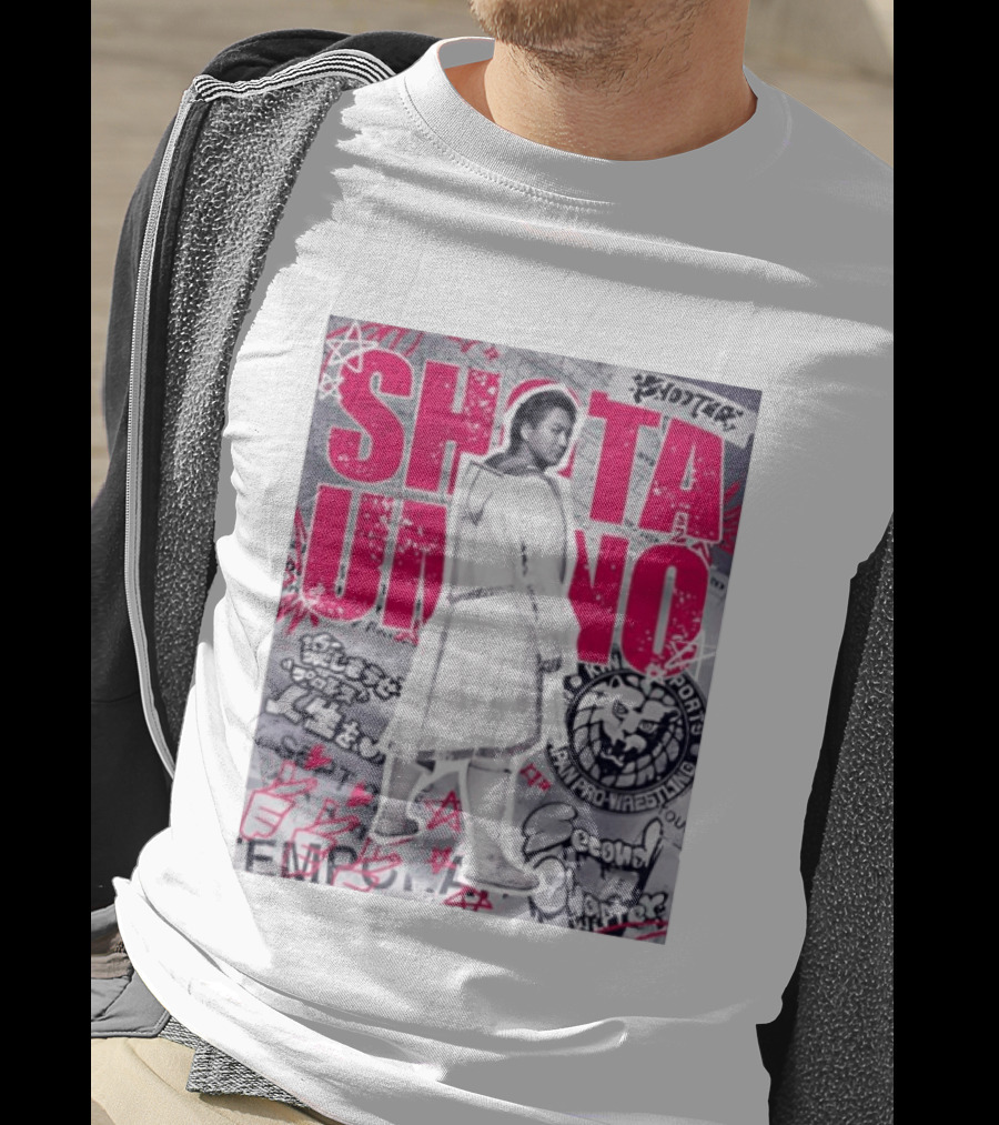 Shota Umino New Japan Pro Wrestling Graffiti Style Banner T-Shirt