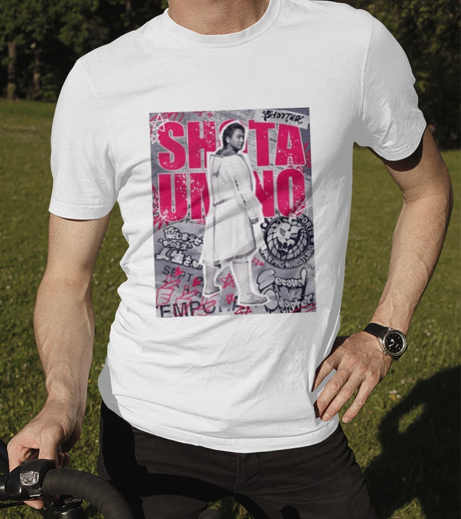 Shota Umino New Japan Pro Wrestling Graffiti Style Banner T-Shirt