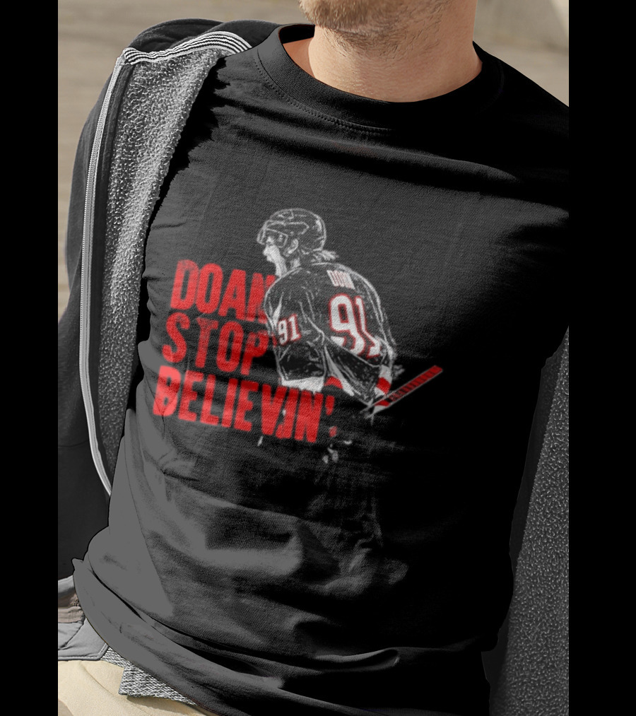 Josh Doan Stop Believin' Number 91 NHL Hockey T-Shirt