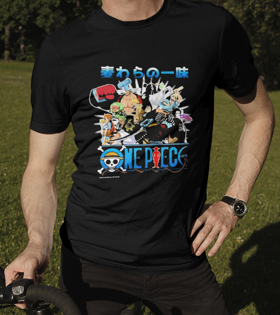 One Piece Straw Hat Pirates Anime Characters Collage T-Shirt