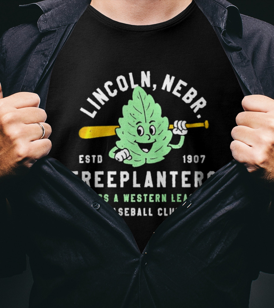 Lincoln Nebr Treeplanters Estd 1907 Class A Western League Baseball Club T-Shirt