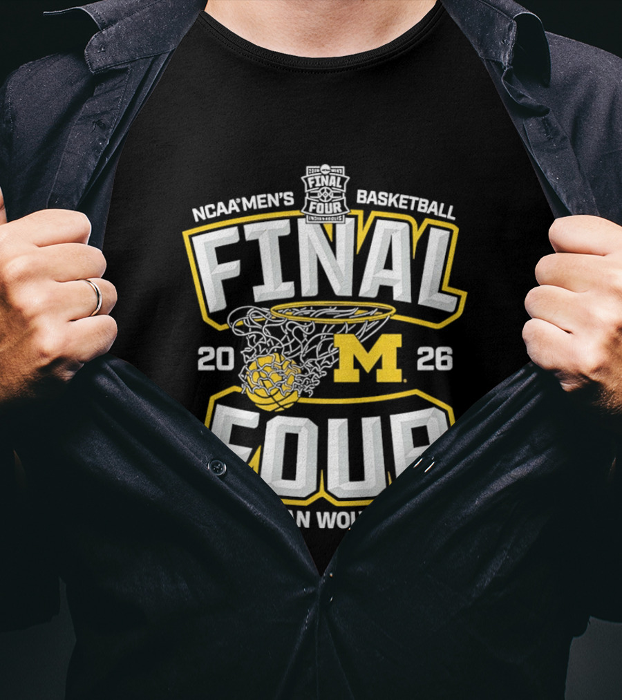 NCAA Men's Basketball Final Four 2026 Michigan Wolverines T-Shirt