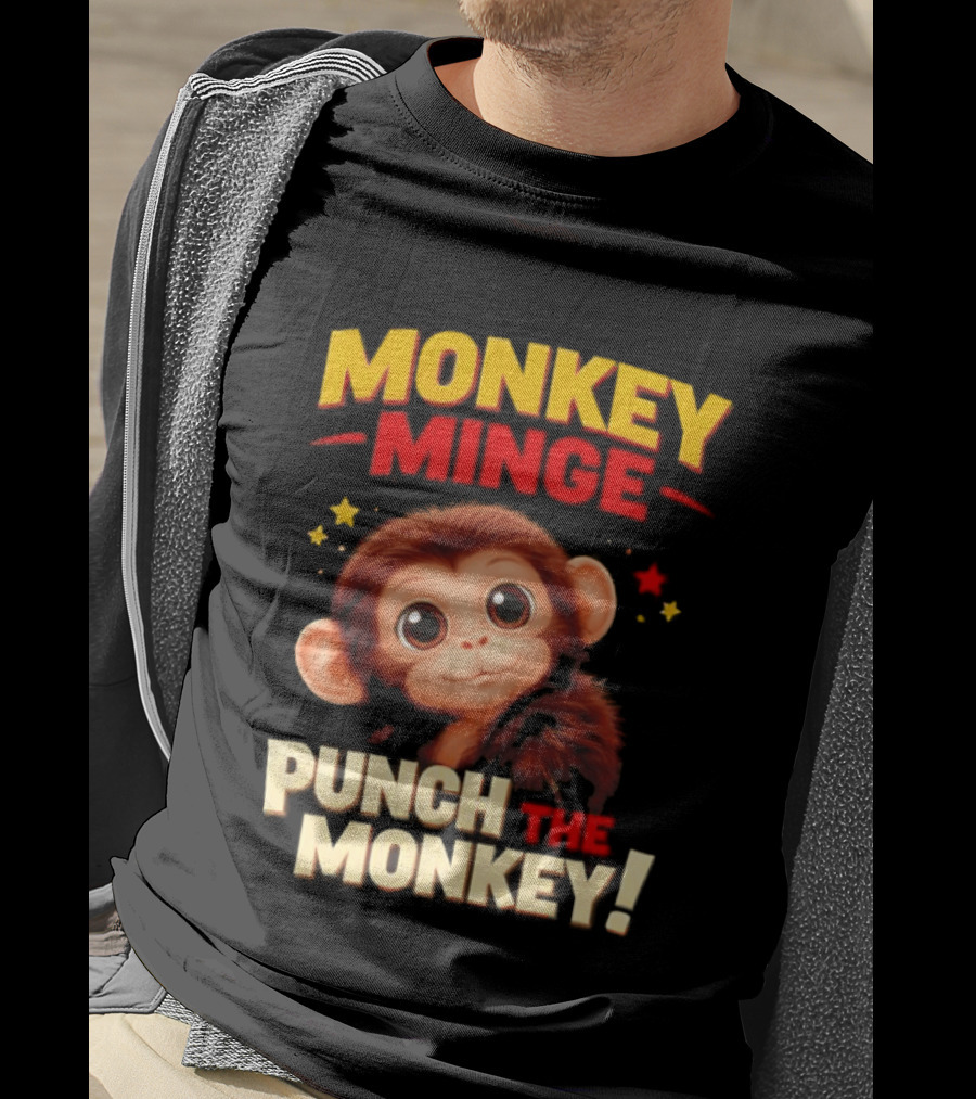 Monkey Minge Punch That Monkey Cute Cartoon Monkey T-Shirt