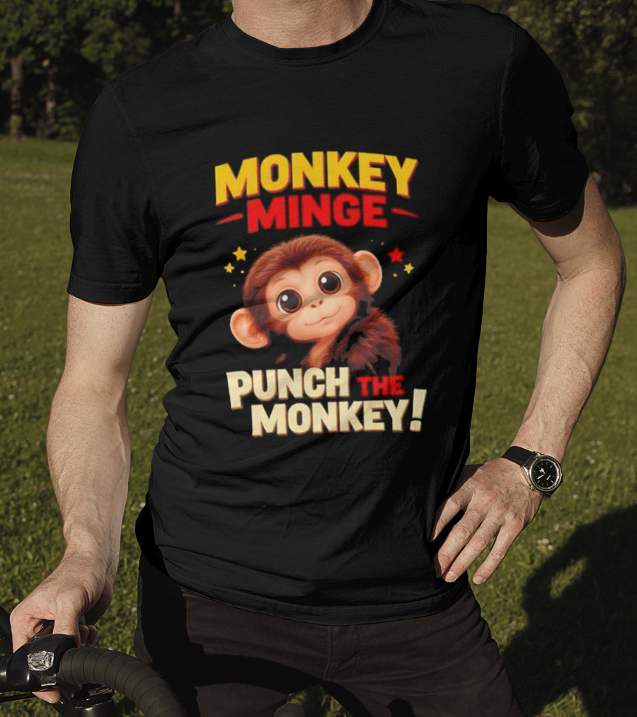 Monkey Minge Punch That Monkey Cute Cartoon Monkey T-Shirt