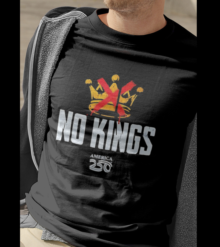 No Kings America 250 Crown Crossed Out T-Shirt