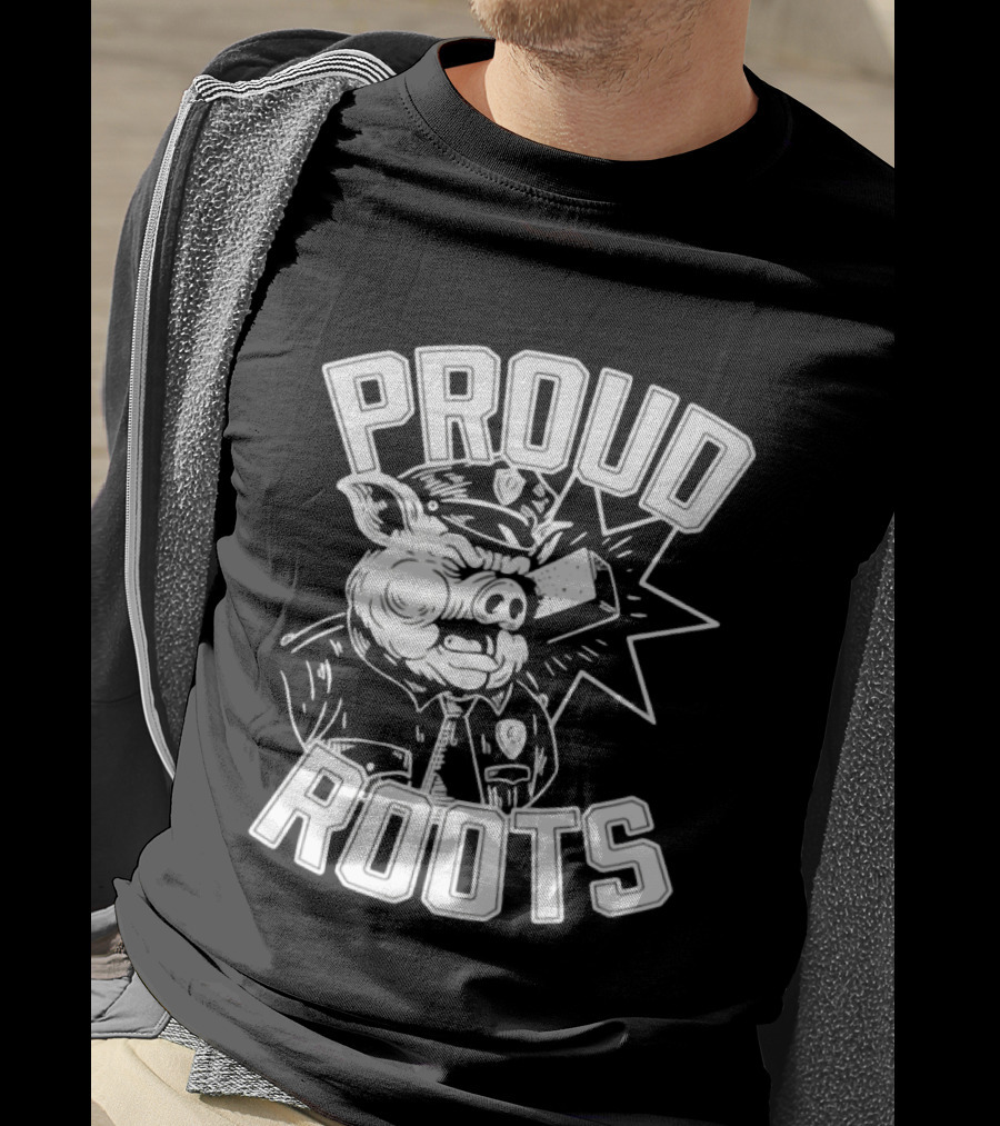 Proud Roots Pig Police Uniform Stars And Stripes T-Shirt