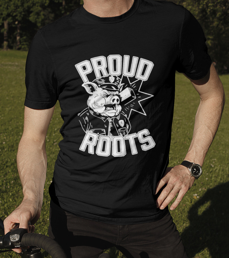 Proud Roots Pig Police Uniform Stars And Stripes T-Shirt