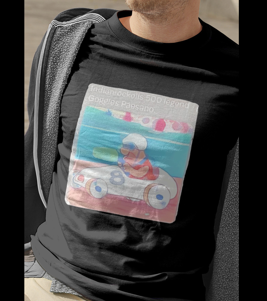 Indianrockolis 500 Legend Goggles Paesano Racing Car Number 8 T-Shirt