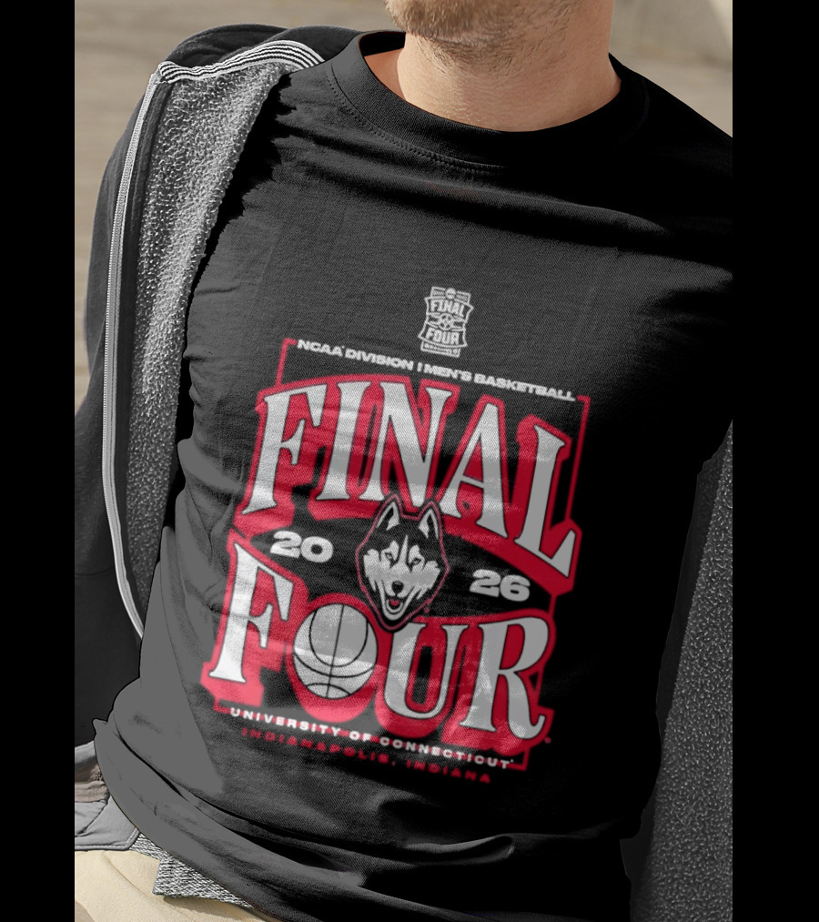 UConn Huskies Final Four 2026 NCAA Men's Basketball Tournament University Of Connecticut Indianapolis T-Shirt