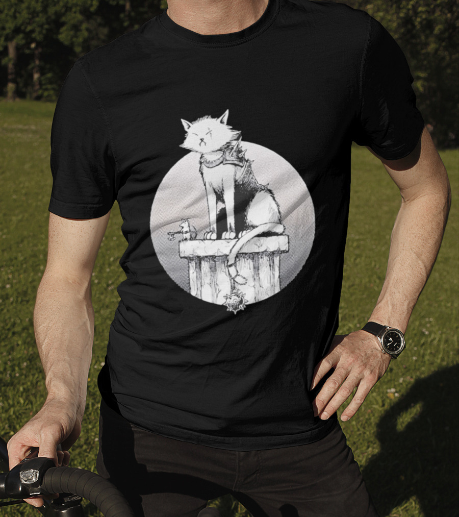 Unlikely Companions White Cat Armor Mouse Weapon Adventure T-Shirt