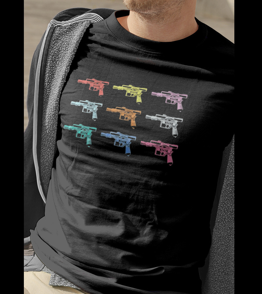 Warhol Blasters Pop Art Colorful Retro Blaster Pistol T-Shirt