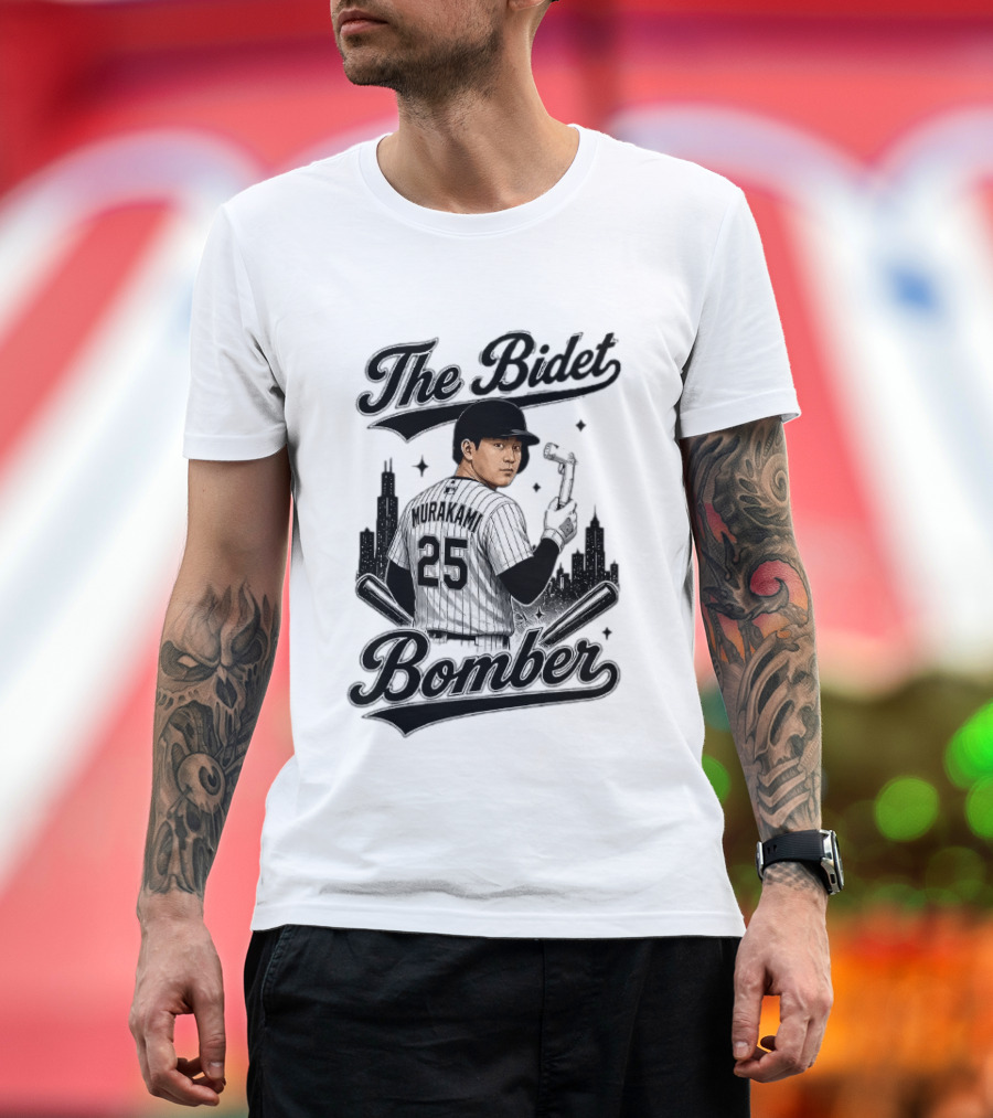 Murakami The Bidet Bomber 25 Baseball City Skyline T-Shirt
