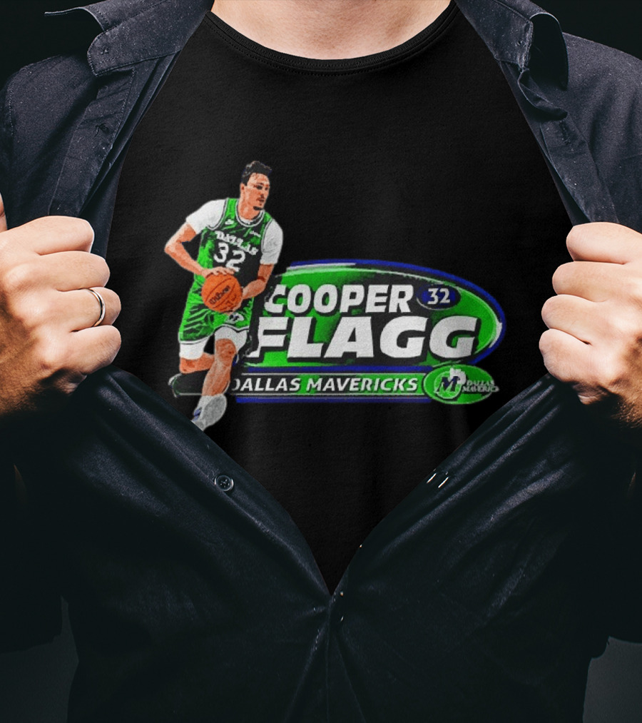 Cooper Flagg Dallas Mavericks 32 ROY Basketball Player T-Shirt