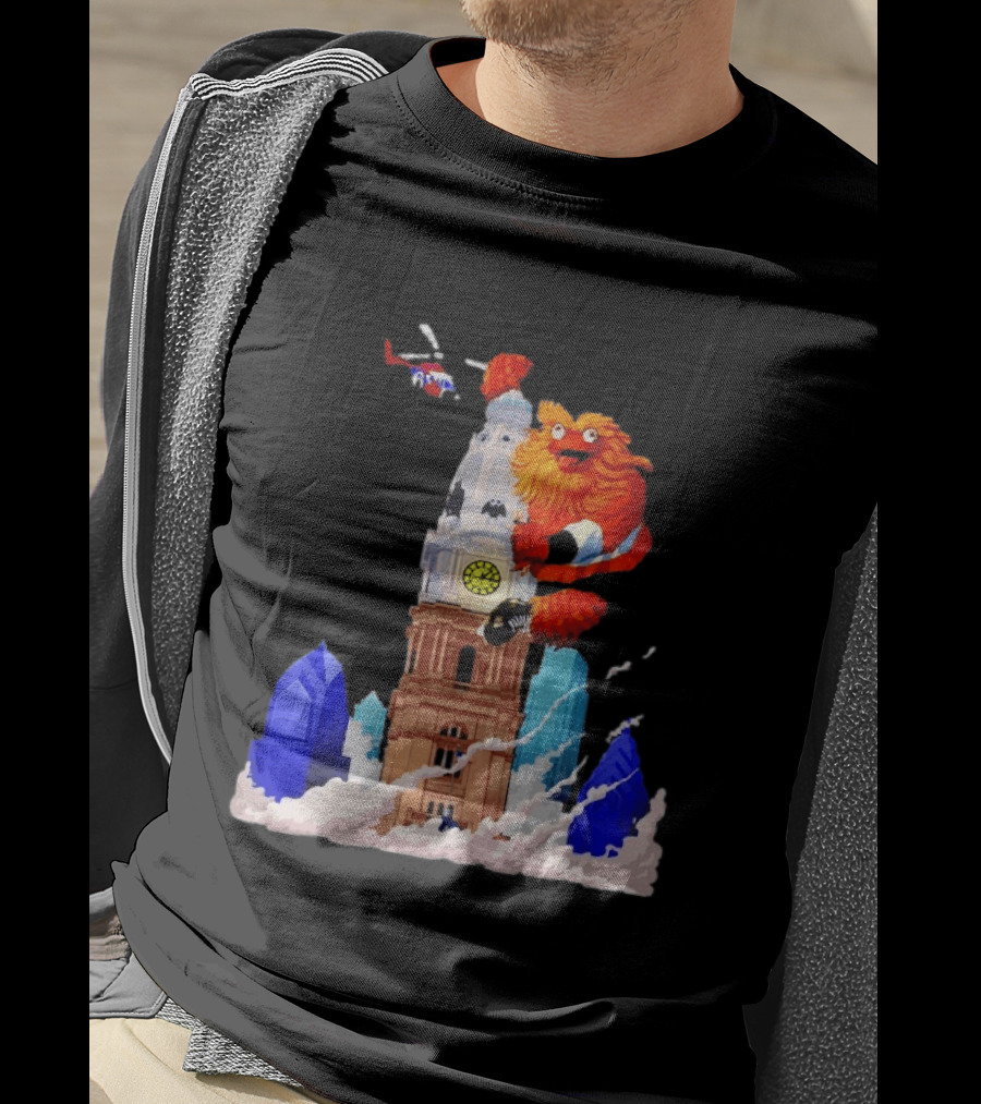 Philadelphia Flyers Gritty William Penn Statue City Hall Adventure T-Shirt