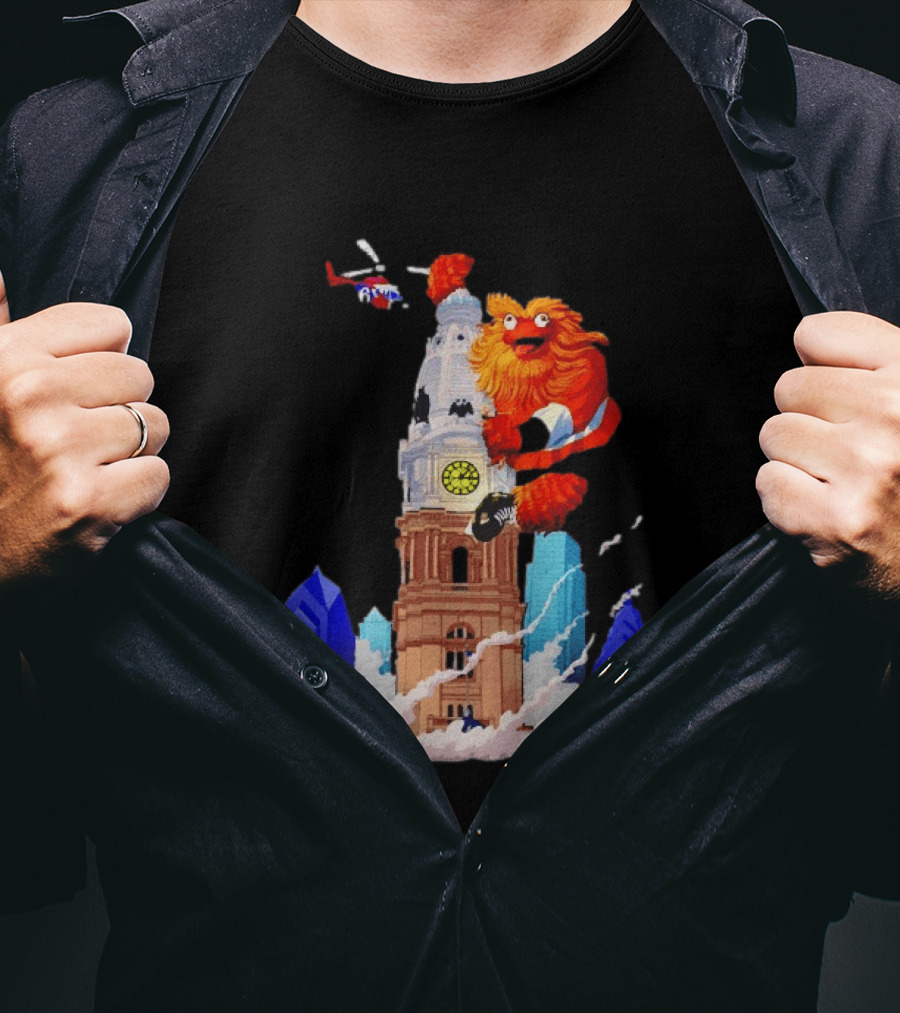 Philadelphia Flyers Gritty William Penn Statue City Hall Adventure T-Shirt