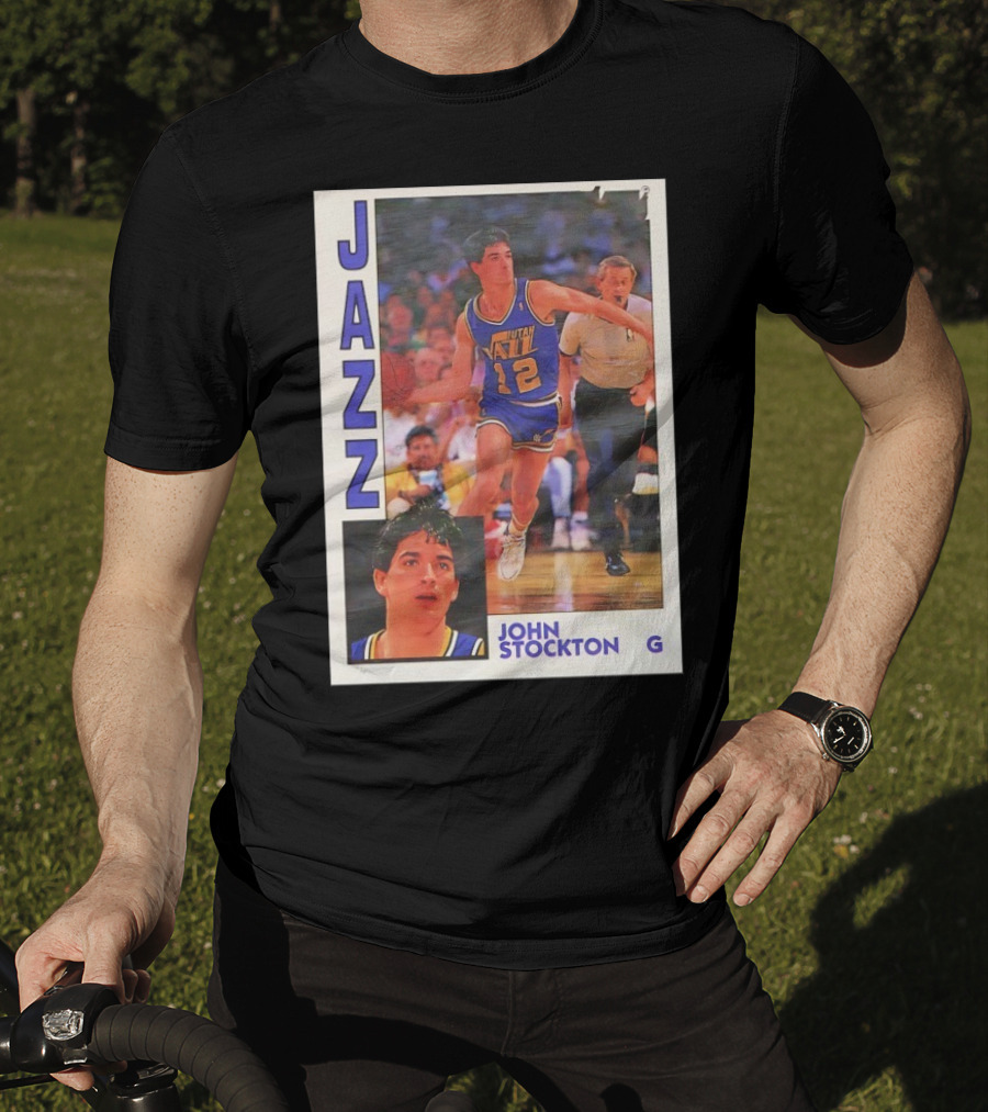 John Stockton Utah Jazz 1992 Basketball Card Vintage NBA Memorabilia T-Shirt