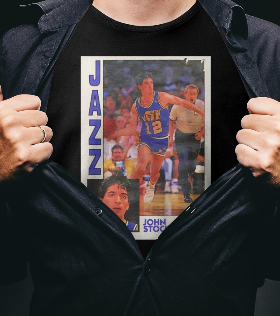 John Stockton Utah Jazz 1992 Basketball Card Vintage NBA Memorabilia T-Shirt