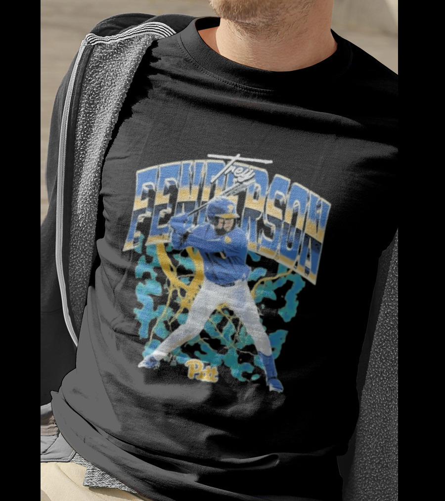 Pittsburgh Panthers Baseball Trey Fenderson Player Collage Pitt T-Shirt