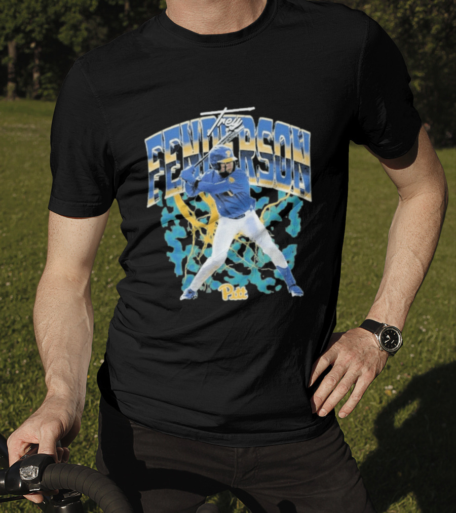 Pittsburgh Panthers Baseball Trey Fenderson Player Collage Pitt T-Shirt