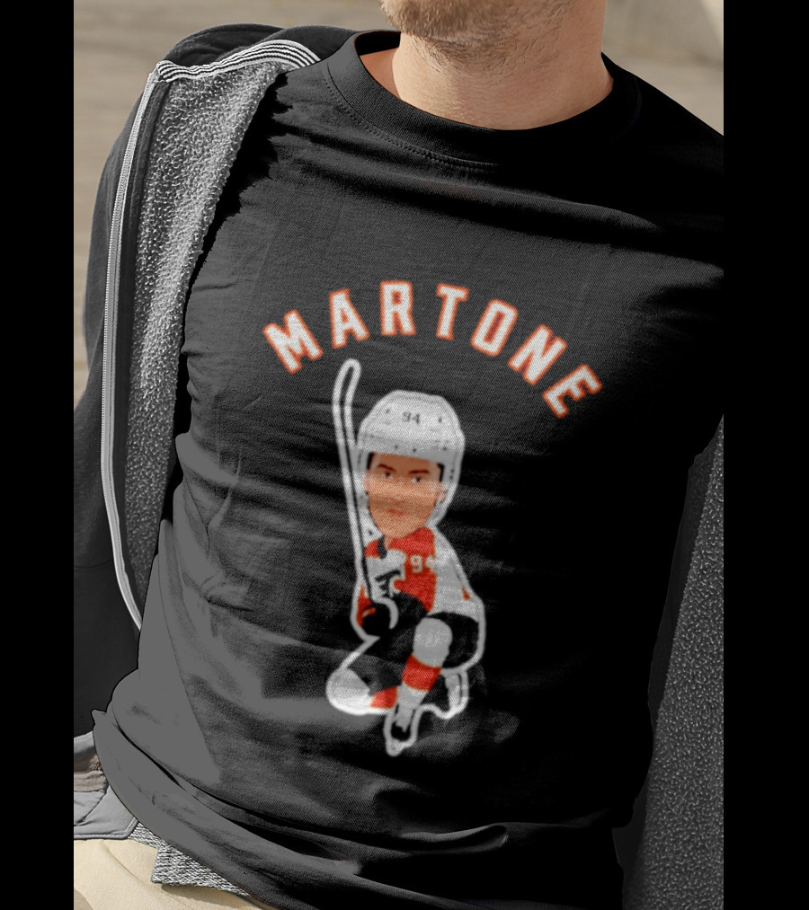 Philadelphia Flyers Porter Martone 94 Hockey Caricature T-Shirt