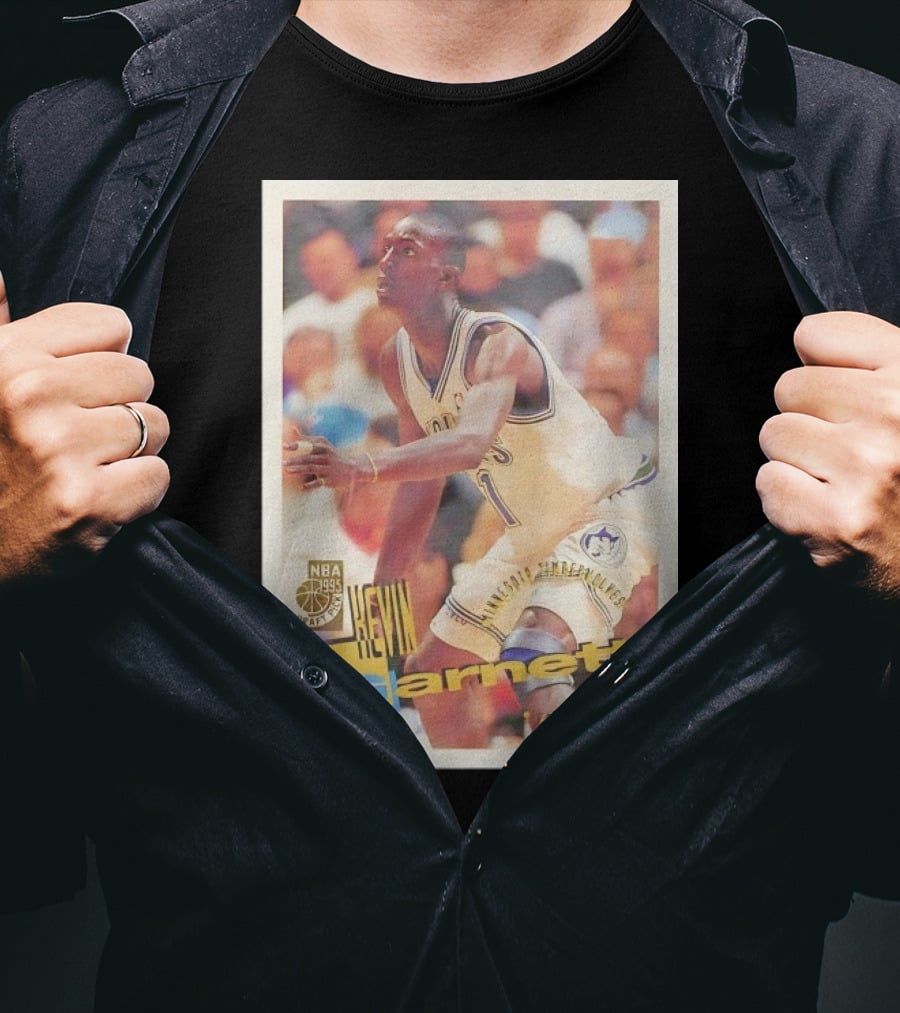 Kevin Garnett NBA 1995 Minnesota Timberwolves Rookie Card Forward T-Shirt