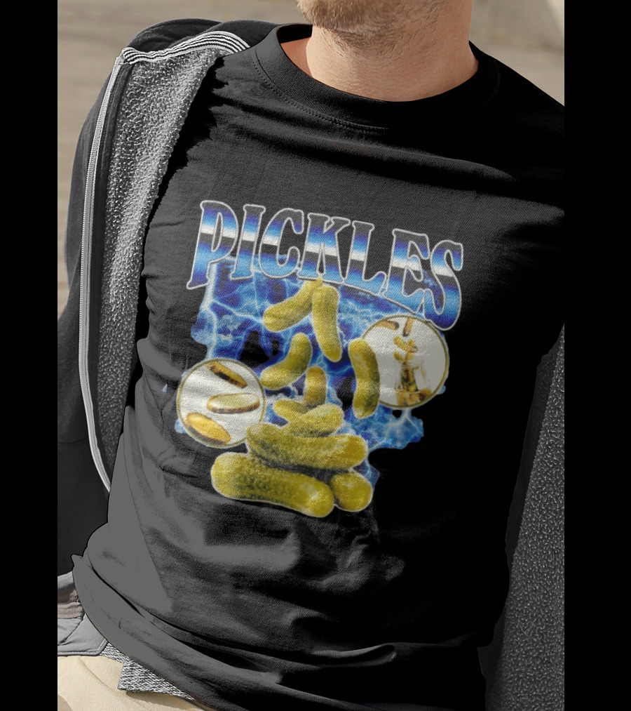 Thunder Pickles Crunch Power Electric Blue Lightning Pickles T-Shirt
