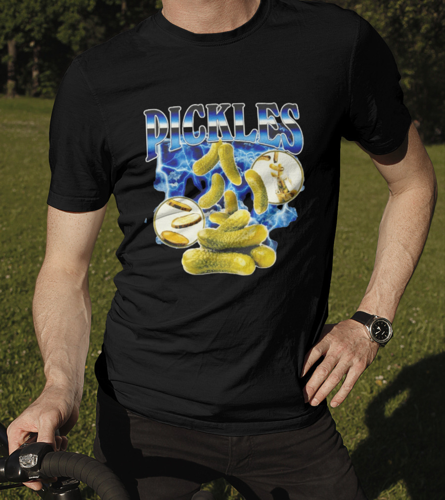 Thunder Pickles Crunch Power Electric Blue Lightning Pickles T-Shirt